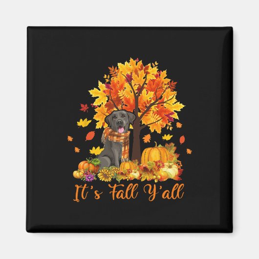 Aimant C'est automne Y'all Labrador Black Lab Halloween M (Devant)