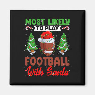 Aimant C'Est Drôle De Jouer Au Football Avec Père Noël Ch