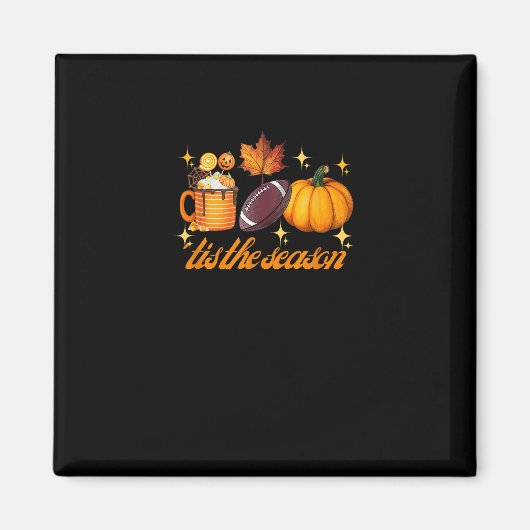 Aimant C'Est La Saison Citrouille Leaf Latte Fall Thanksg (Devant)