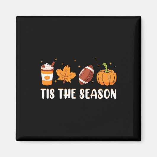 Aimant C'Est La Saison Citrouille Leaf Latte Fall Thanksg (Devant)
