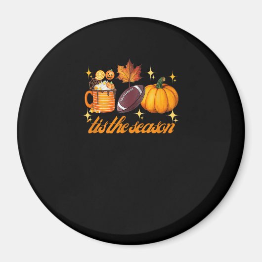 Aimant C'Est La Saison Citrouille Leaf Latte Fall Thanksg (Devant)