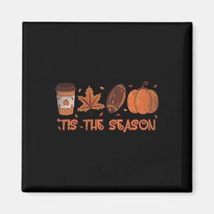 Aimant C'Est La Saison Football Citrouille Automne Thanks