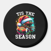 Aimant C'Est La Saison Football Maman Noël Santa Hat Co (Devant)