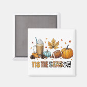 Aimant C'est la saison Herbstzeit mit Football und Kaffee (Recto/Verso)