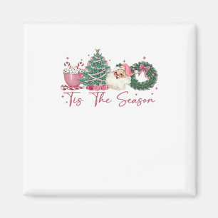 Aimant C'est la saison Joyeux Noël Mignon Xmas Café Ch