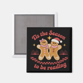 Aimant C'est la saison pour lire l'école de Noël  (Recto/Verso)