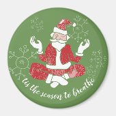 Aimant C'Est La Saison Pour Respirer Le Yoga Père Noël (Devant)