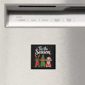 Aimant C'est la saison teckel de Noël Santa Weiner Do (In Situ (Lave-vaisselle))