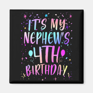 Aimant C'est l'anniversaire de mon neveu 4 ans Coloré Joy