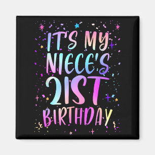 Aimant C'est l'anniversaire des 21 ans de ma nièce Coloré