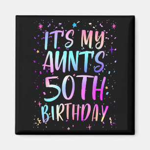 Aimant C'est l'anniversaire des 50 ans de ma tante Coloré