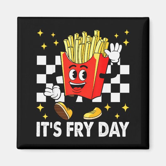 Aimant C'est le jour des frites - Nourriture rapide de fr (Devant)