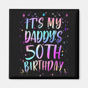 Aimant C'est les 50 ans de mon papa Coloré Joyeux 50 ans