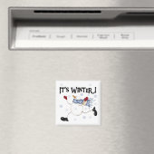Aimant C'est les vacances de snowman d'hiver (In Situ (Lave-vaisselle))