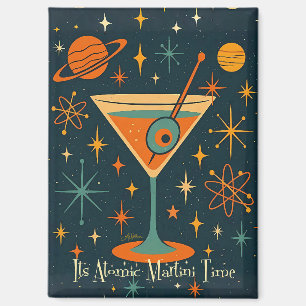 Aimant C'est l'heure du Martini Atomique Étoiles Cosmique