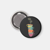 Aimant C'est l'heure du thé empilé tasses de porcelaine r (Recto/Verso)