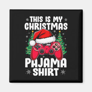 Aimant C'est ma vidéo de pyjama de Noël pour joueurs de j