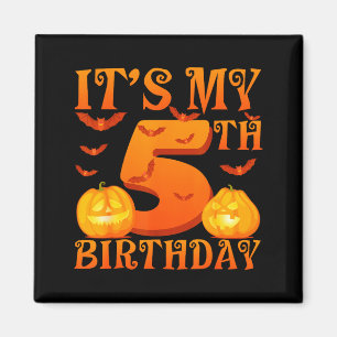 Aimant C'est mon 5ème anniversaire Citrouilles 5 ans Hall