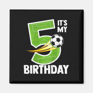 Aimant C'est mon 5ème anniversaire garçon football Ll 5 a