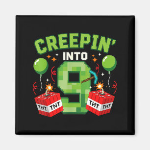 Aimant C'est mon 9ème anniversaire garçon gamer qui se gl