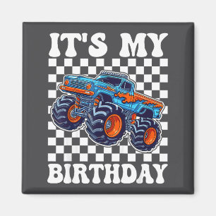 Aimant C'est mon anniversaire garçon Monster Truck Fête d