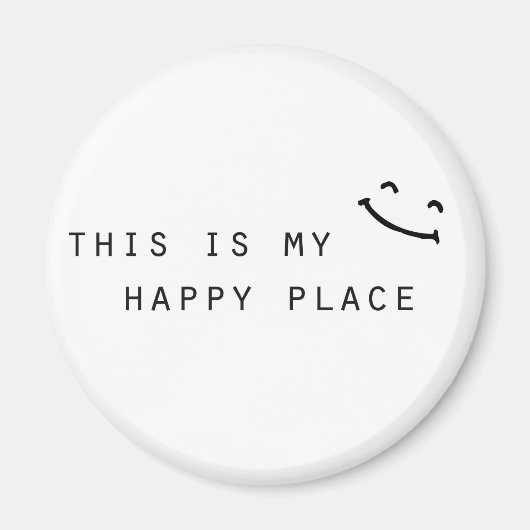 Aimant c'est mon endroit heureux design simple moderne (Devant)