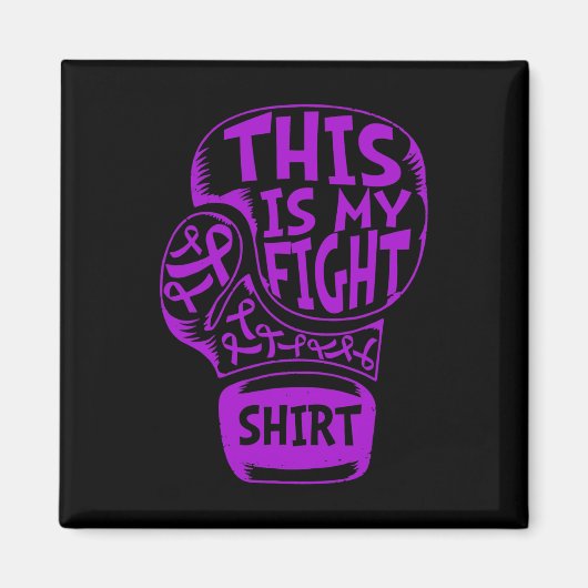 Aimant C'Est Mon Gant De Ruban Violet De Fibromyalgie De  (Devant)