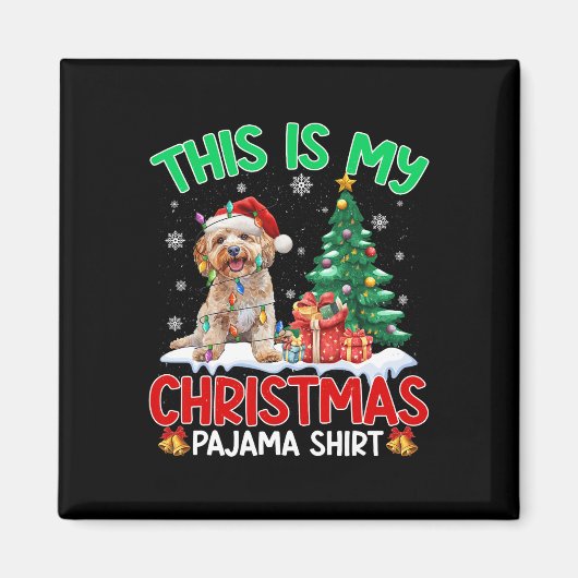 Aimant C'Est Mon Noël Pajama Apoo Amoureux de les chiens (Devant)