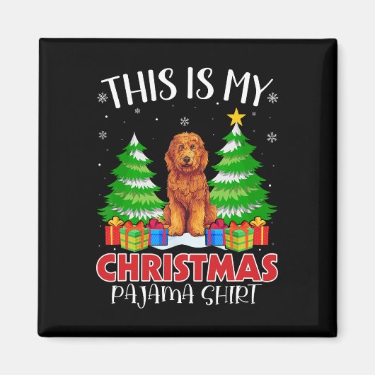 Aimant C'Est Mon Pajama Goldendoodle Chien De Noël (Devant)