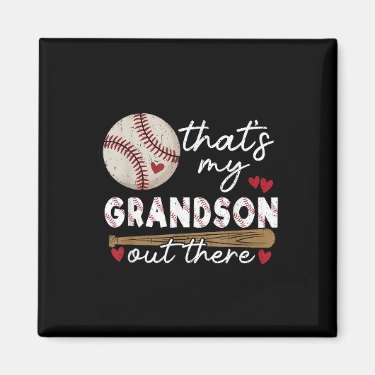 Aimant C'Est Mon Petit-Fils Là-Bas De Baseball Grand-Mère (Devant)