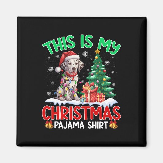 Aimant C'Est Mon Pyjama De Noël Amoureux de les chiens Da (Devant)