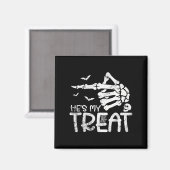Aimant C'est mon traitement Skeleton main drôle Halloween (Recto/Verso)