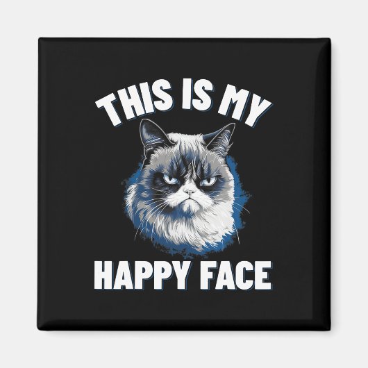 Aimant C'Est Mon Visage Heureux - Chat Drôle Avec Le Visa (Devant)