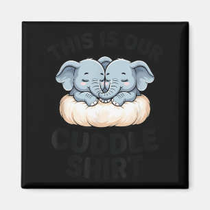 Aimant C'est Notre T-Shirt Câlin Couple Éléphant Mignon
