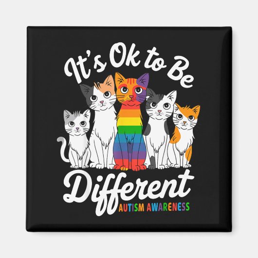 Aimant C'est Ok Pour Être Différent Puzzle Chat Mignon Se (Devant)