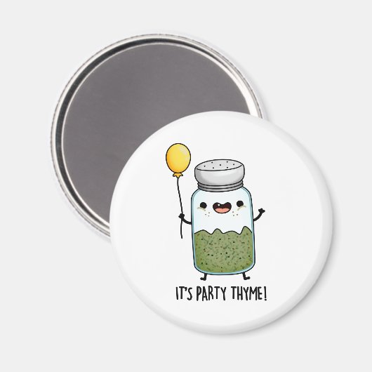 Aimant C'est Party Thyme Funny Herb Pun (Recto/Verso)