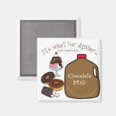 Aimant "C'est quoi pour le dîner... des questions ?" (Recto/Verso)