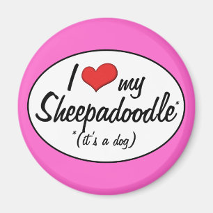 Aimant C'est un chien ! J'aime mon Sheepadoodle