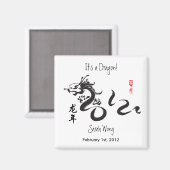 Aimant C'est un Dragon ! Nouvel enfant - Année du dragon (Recto/Verso)