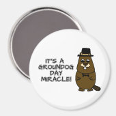 Aimant C'est un miracle du jour des marmottes (Recto/Verso)