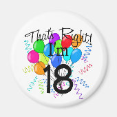 Aimant C'est vrai, j'ai 18 ans - Anniversaire (Devant)