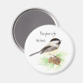 Aimant Cet endroit est pour les oiseaux, le poulet (Recto/Verso)