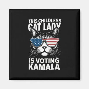 Aimant Cette dame aux chats sans enfants vote Kamala-Harr