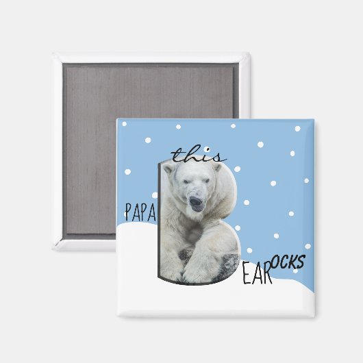 Aimant Cette Fête des pères Pa Bear Rocks (Recto/Verso)