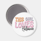 Aimant Cette fille adore Halloween (Recto/Verso)