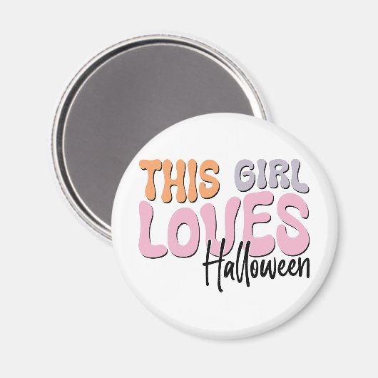 Aimant Cette fille adore Halloween (Recto/Verso)