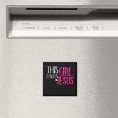 Aimant Cette fille aime Jésus-Christ Femmes foi (In Situ (Lave-vaisselle))