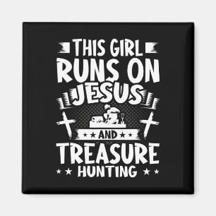 Aimant Cette Fille Se Rend Sur Jésus Et Chasse Au Trésor