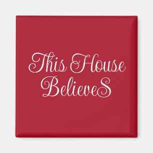 Aimant Cette Maison croit Noël rouge & blanc