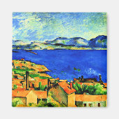 Aimant Cezanne - Golfe de Marseille, célèbre peinture, (Devant)